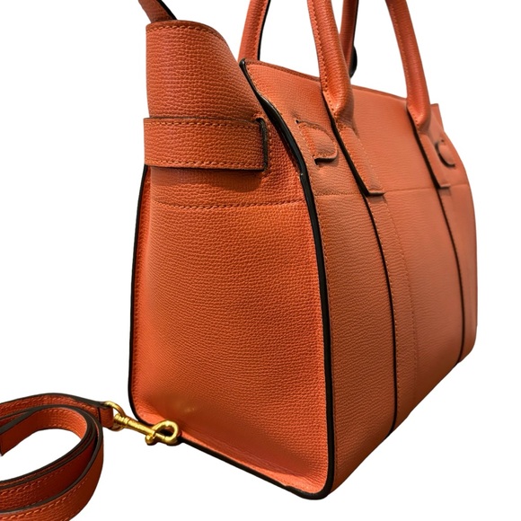 MULBERRY Small Classic Grain Small Bayswater Zip Tote Orange - Picture 5 of 11